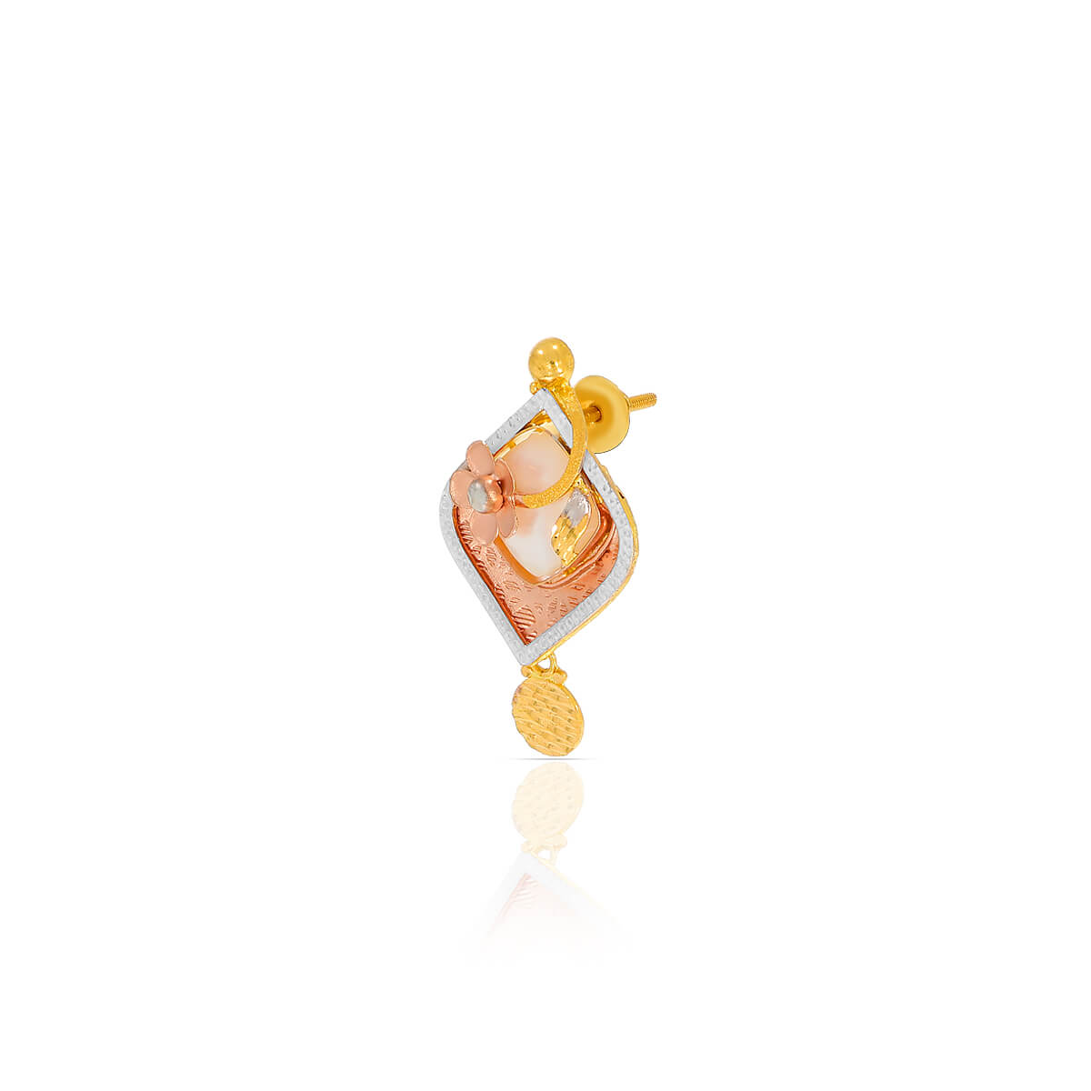 Rosy Elegance Cuboid Gold Short Necklace
