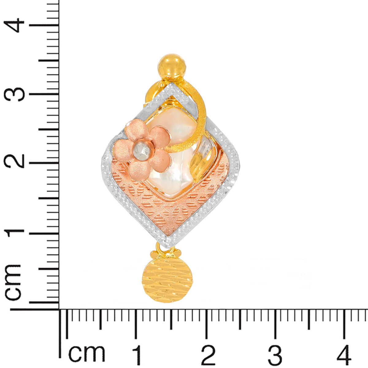 Rosy Elegance Cuboid Gold Short Necklace