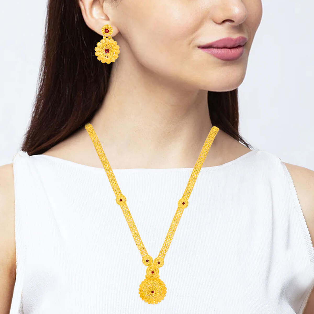 Luminous Grace Long Gold Necklace