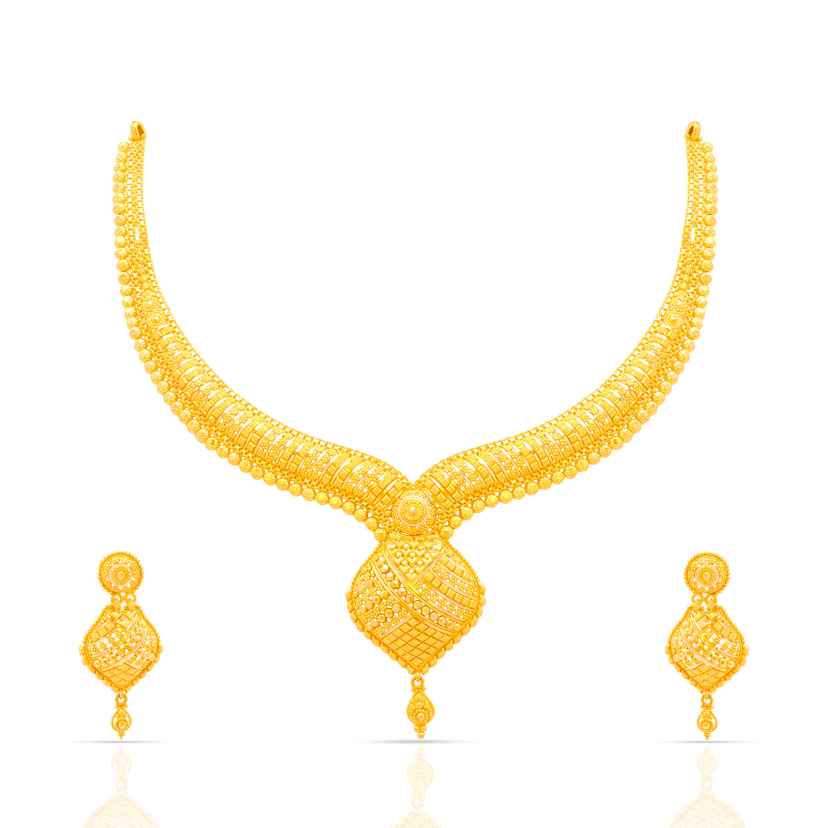Marvellous Lure 22K Gold Short Necklace Set