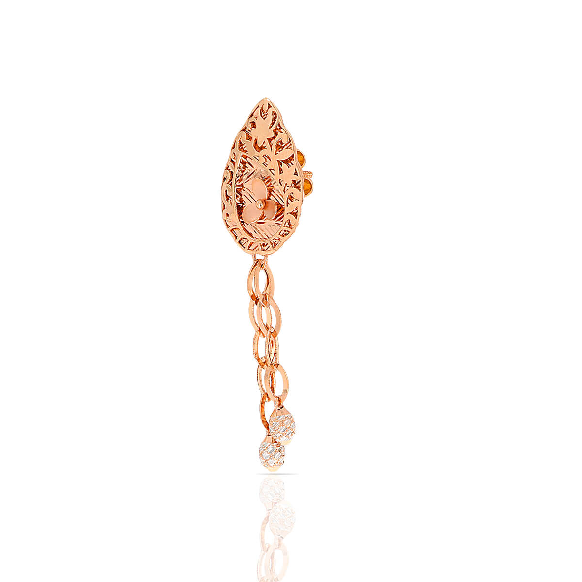 Rosy Dew Drop Charm Gold Short Necklace