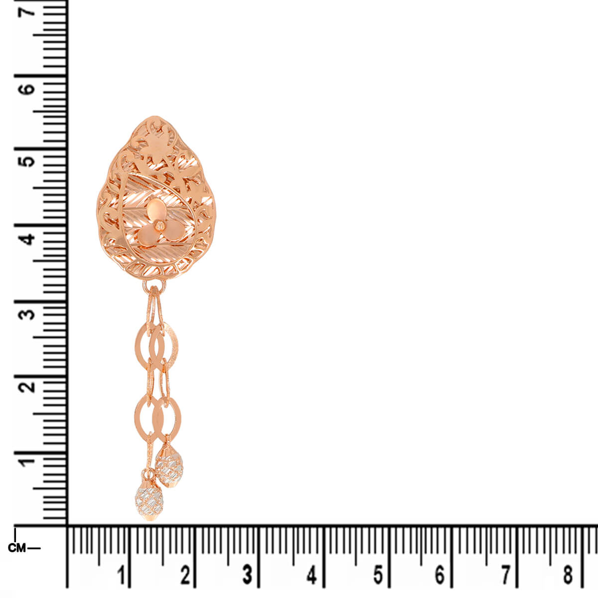 Rosy Dew Drop Charm Gold Short Necklace