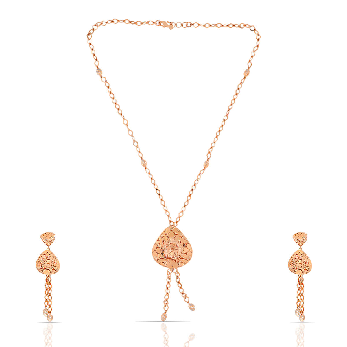 Rosy Paisley Radiance Gold Short Necklace