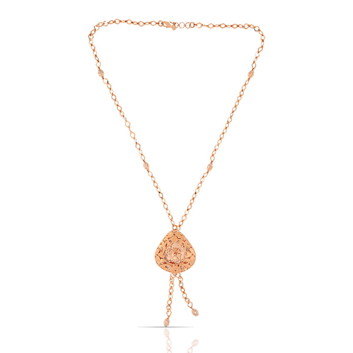 Rosy Paisley Radiance Gold Short Necklace