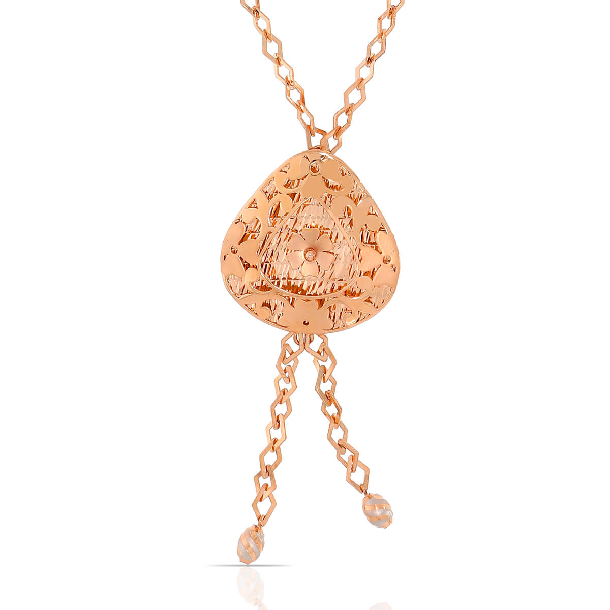 Rosy Paisley Radiance Gold Short Necklace