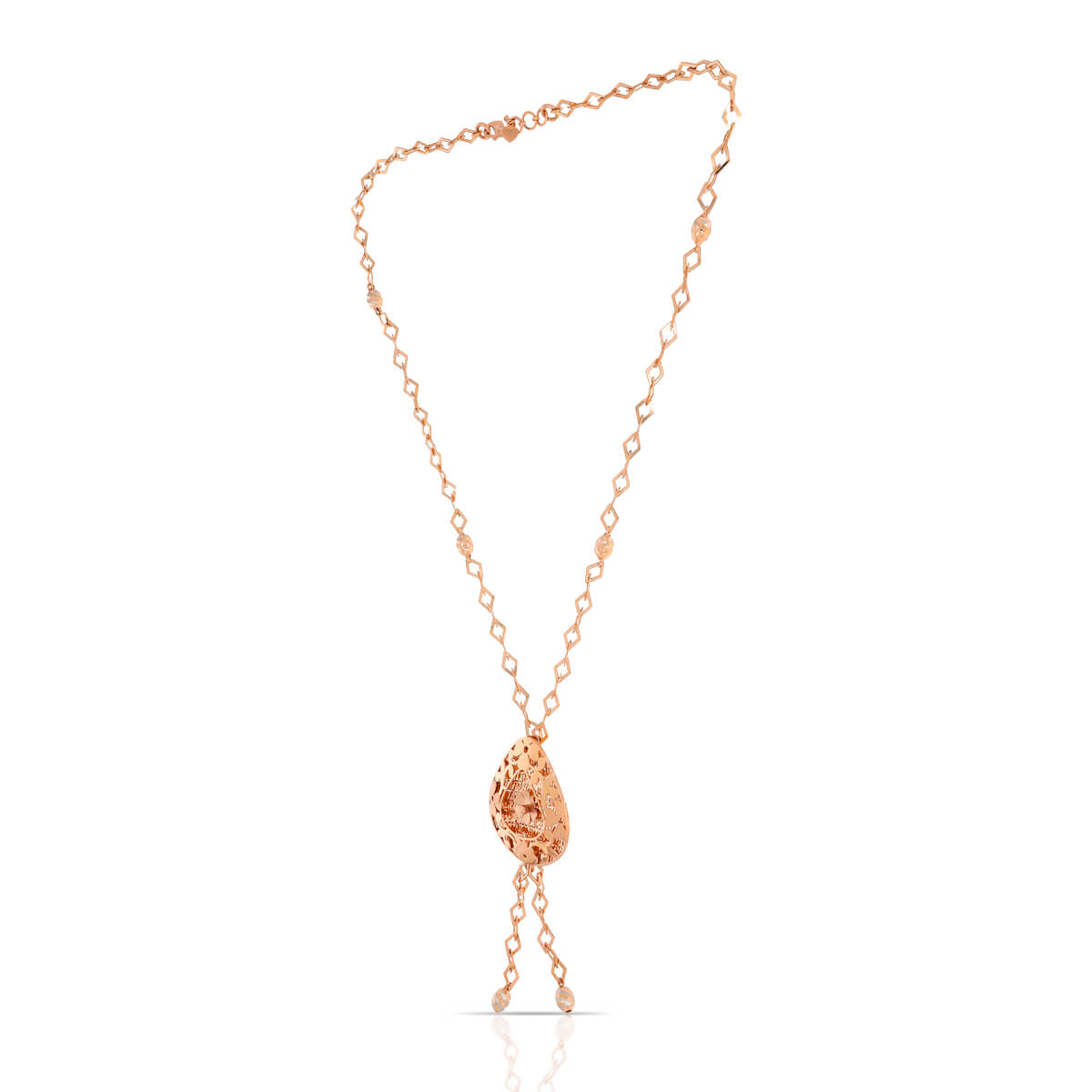 Rosy Paisley Radiance Gold Short Necklace