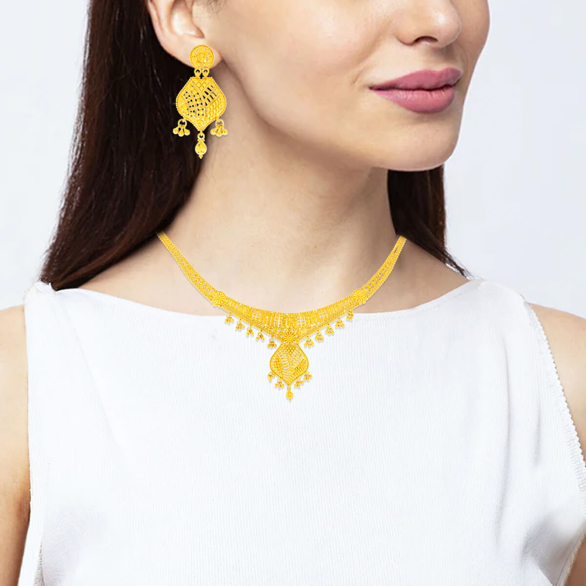 Majestic Glamour Wedding Gold Necklace