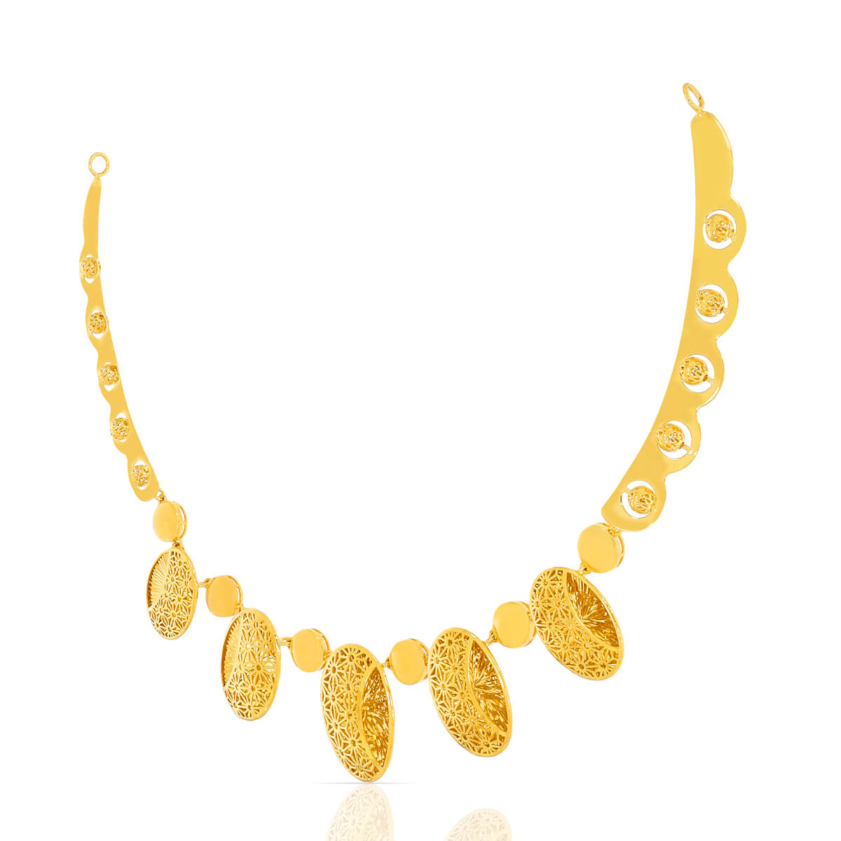 Charming Oblong Gold Short Necklace