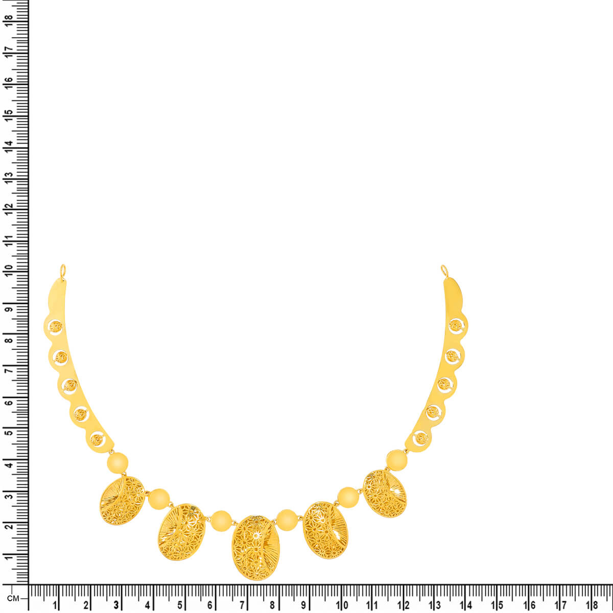 Charming Oblong Gold Short Necklace
