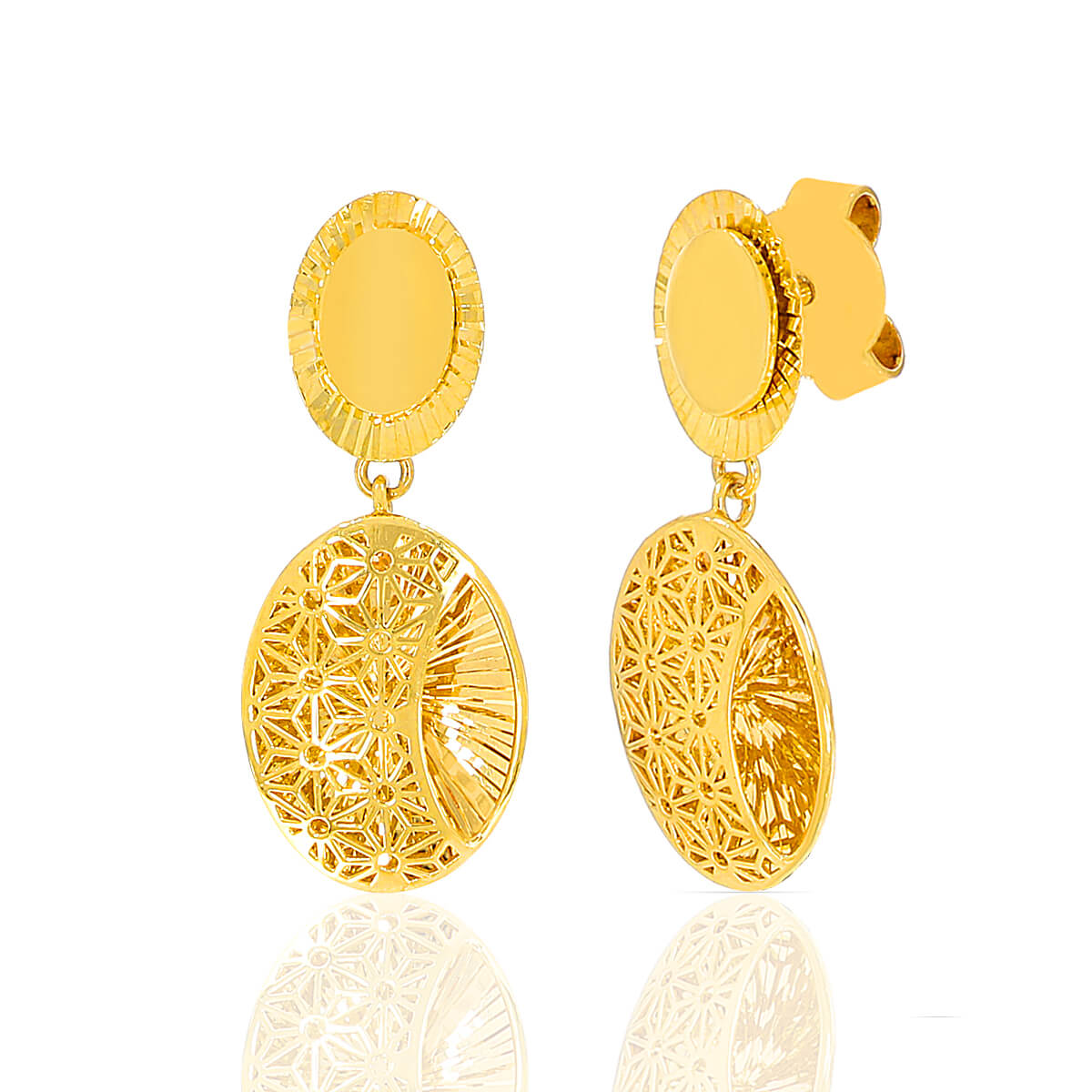 Charming Oblong Gold Short Necklace