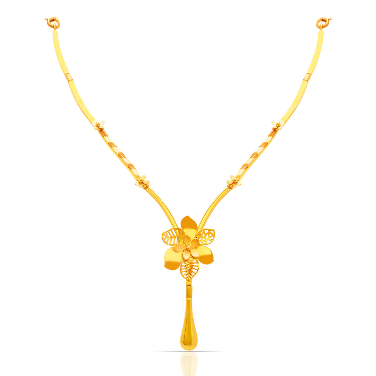 Soft Blossom Charm Gold Short Necklace
