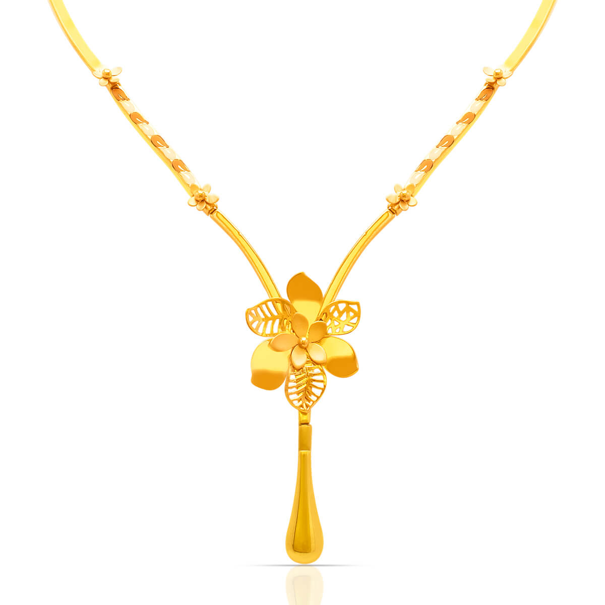 Soft Blossom Charm Gold Short Necklace