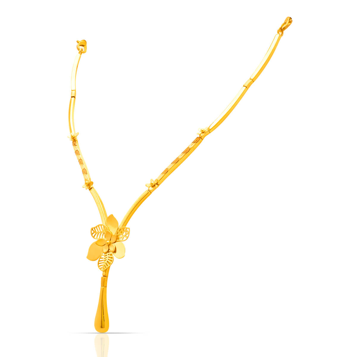 Soft Blossom Charm Gold Short Necklace