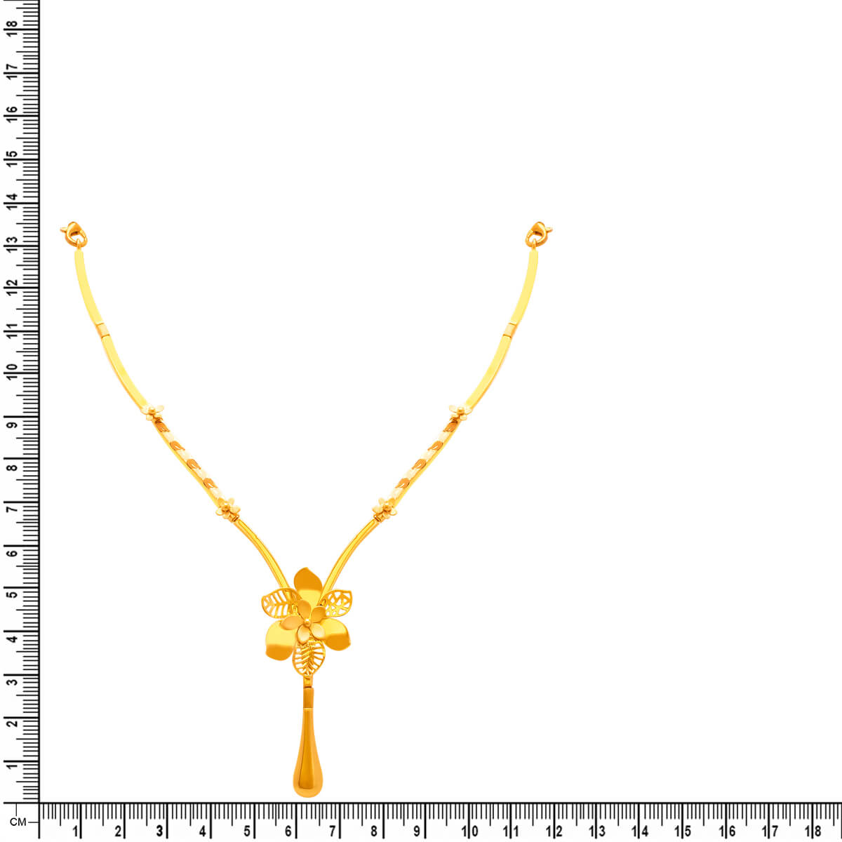 Soft Blossom Charm Gold Short Necklace