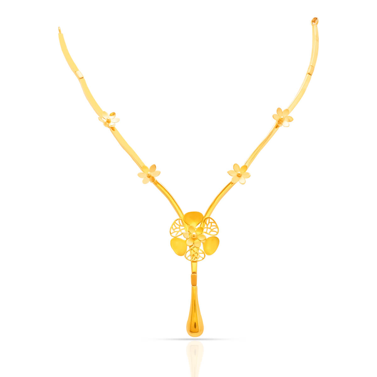 Captivating Blooming Charm Gold Short Necklace