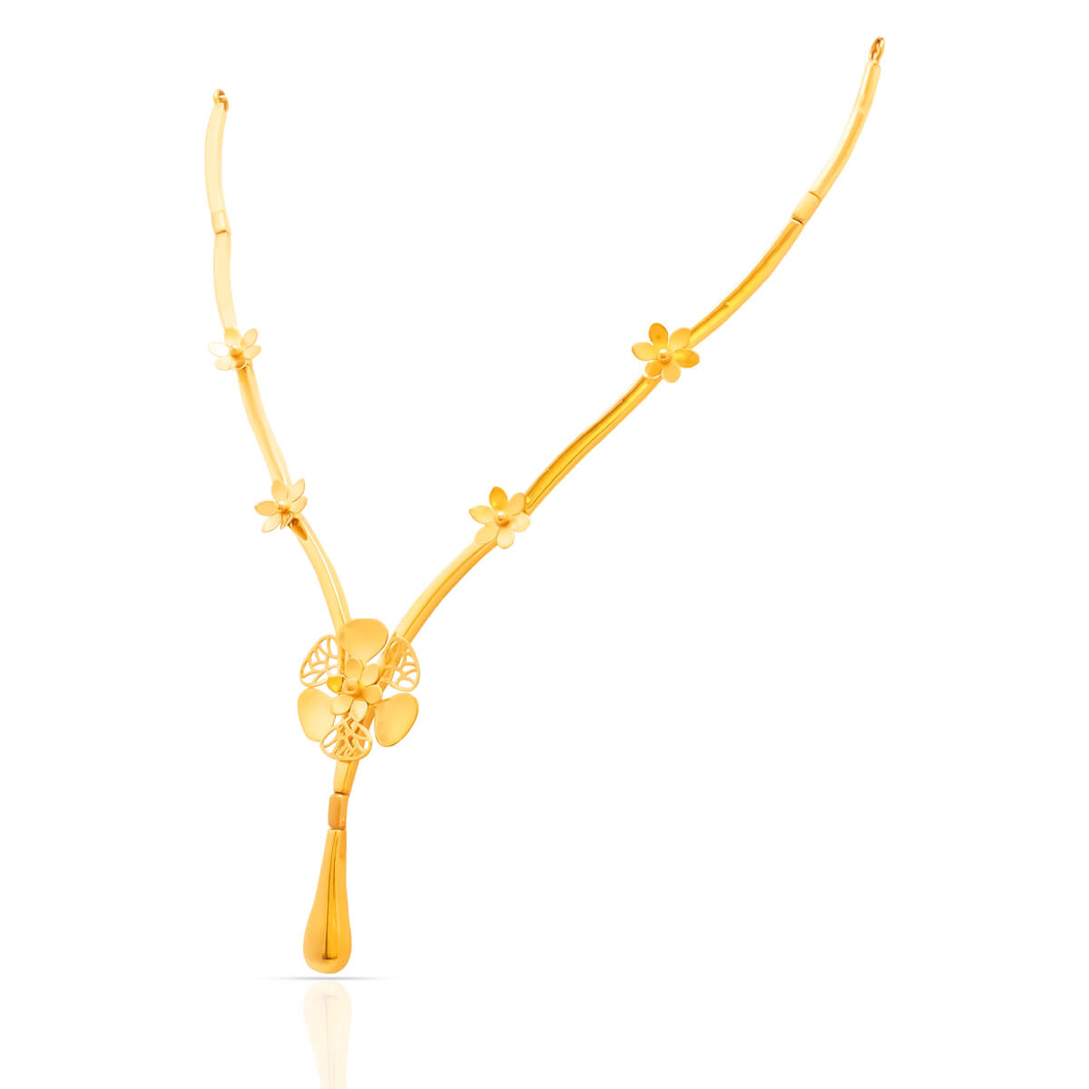 Captivating Blooming Charm Gold Short Necklace