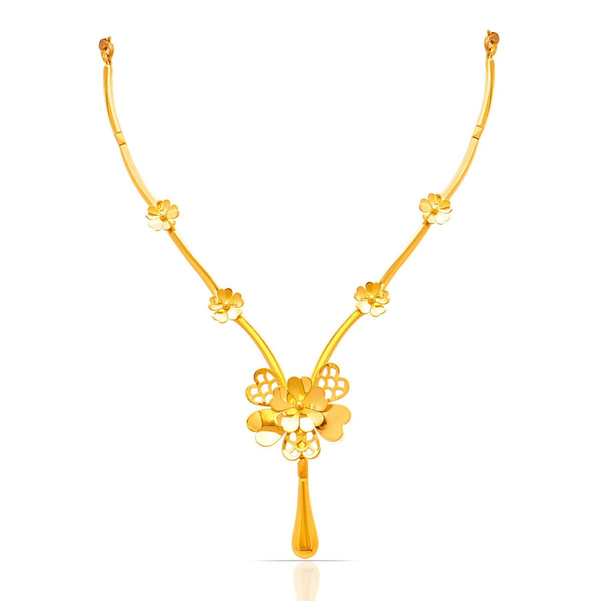 Exclusive Floral Grace Gold Short Necklace