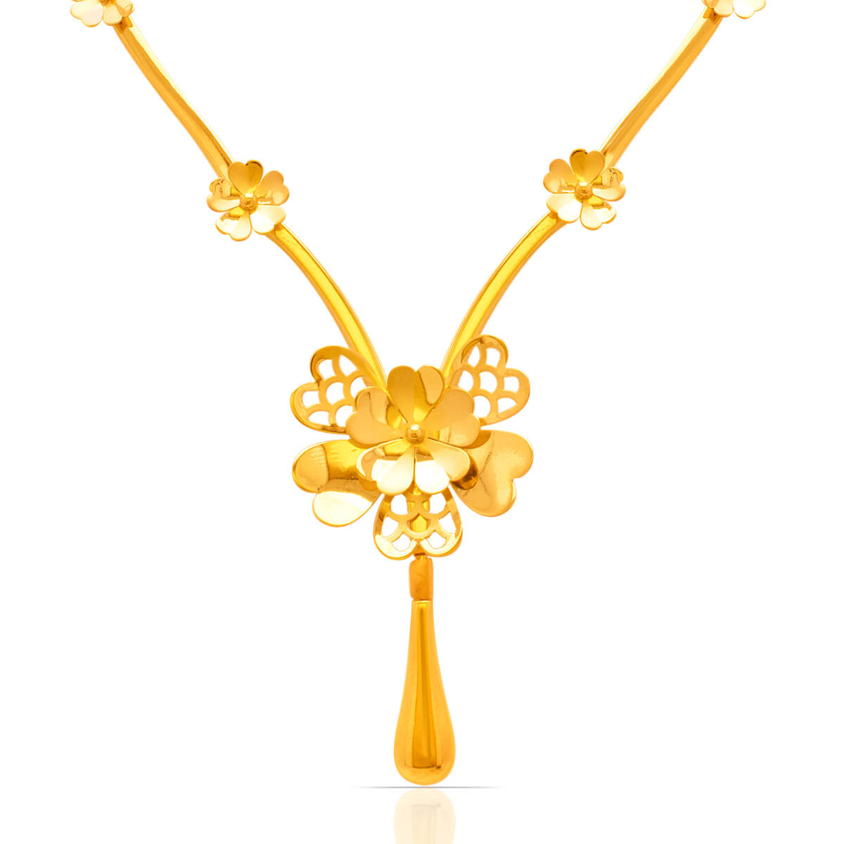Exclusive Floral Grace Gold Short Necklace