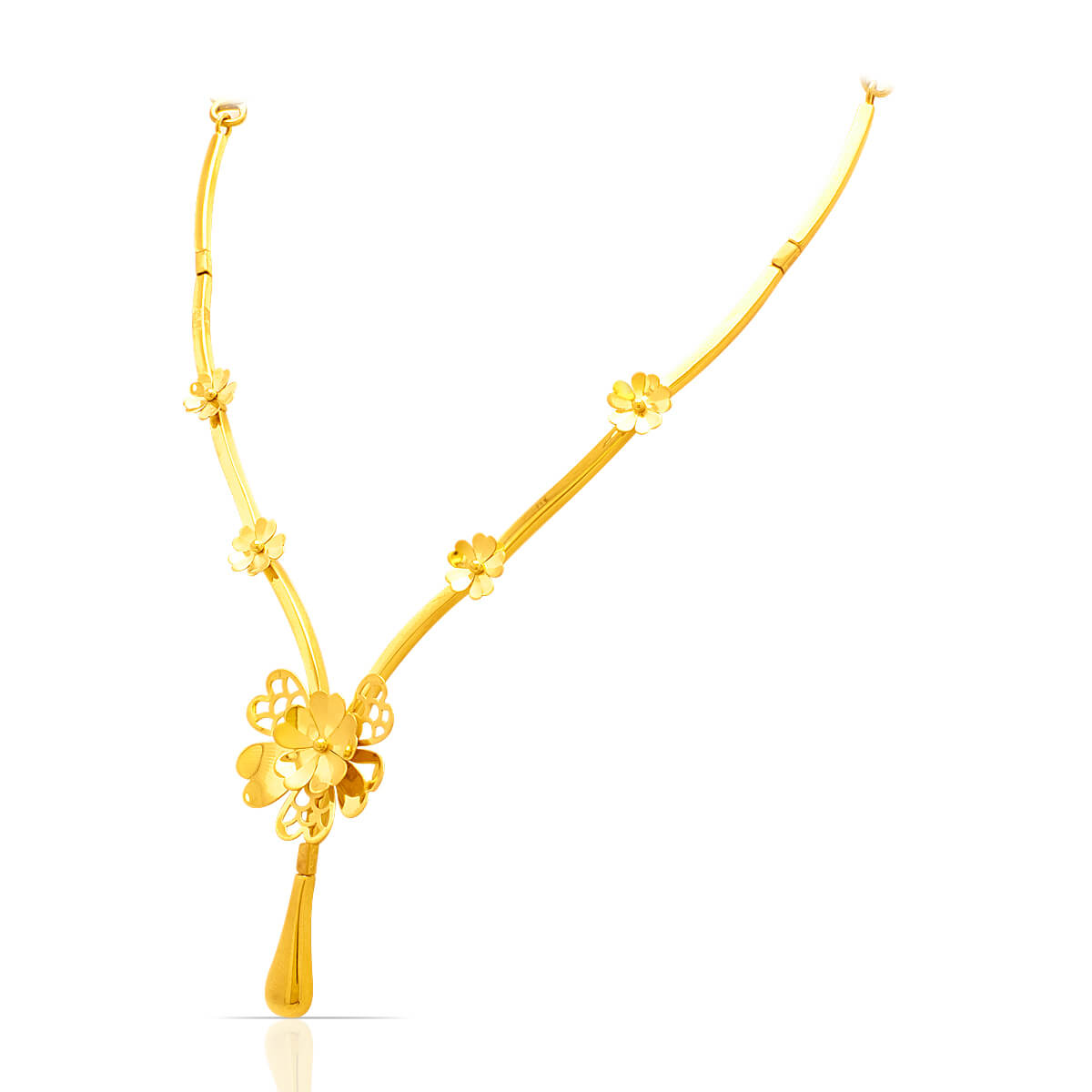Exclusive Floral Grace Gold Short Necklace