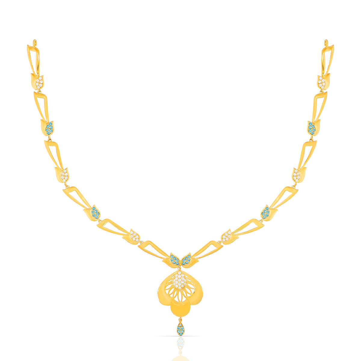 Modern Petal Charm Gold Short Necklace