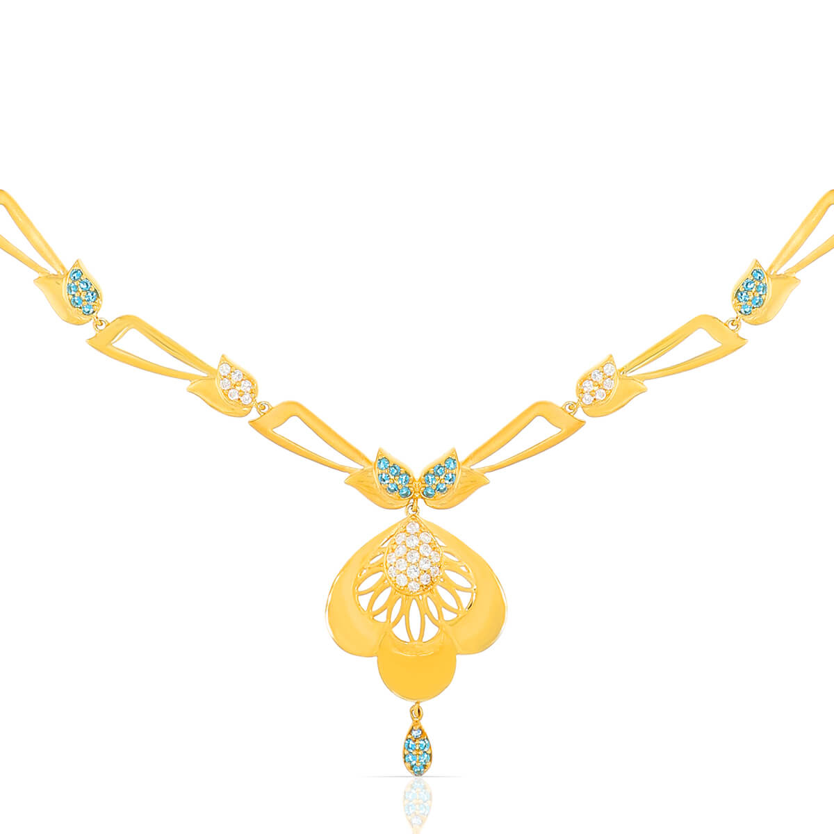 Modern Petal Charm Gold Short Necklace