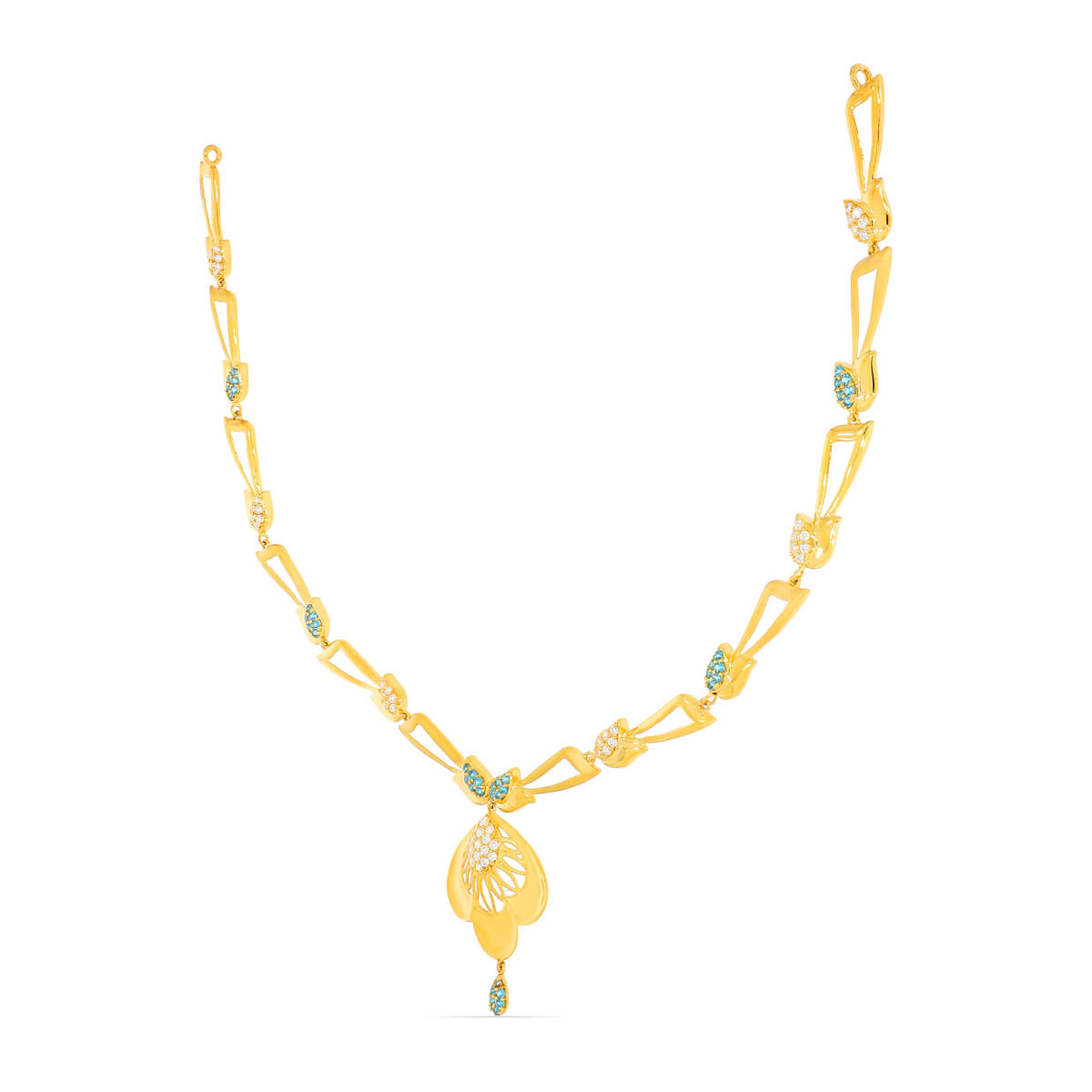 Modern Petal Charm Gold Short Necklace