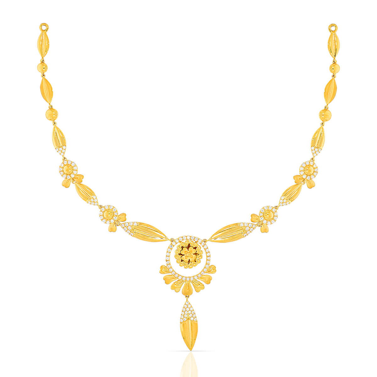 Petite Floral Charm Gold Short Necklace