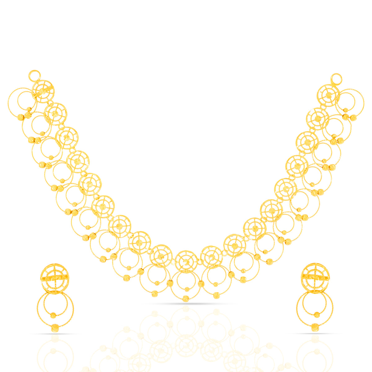 Soft Lustre 22K Gold Orb Short Necklace Set