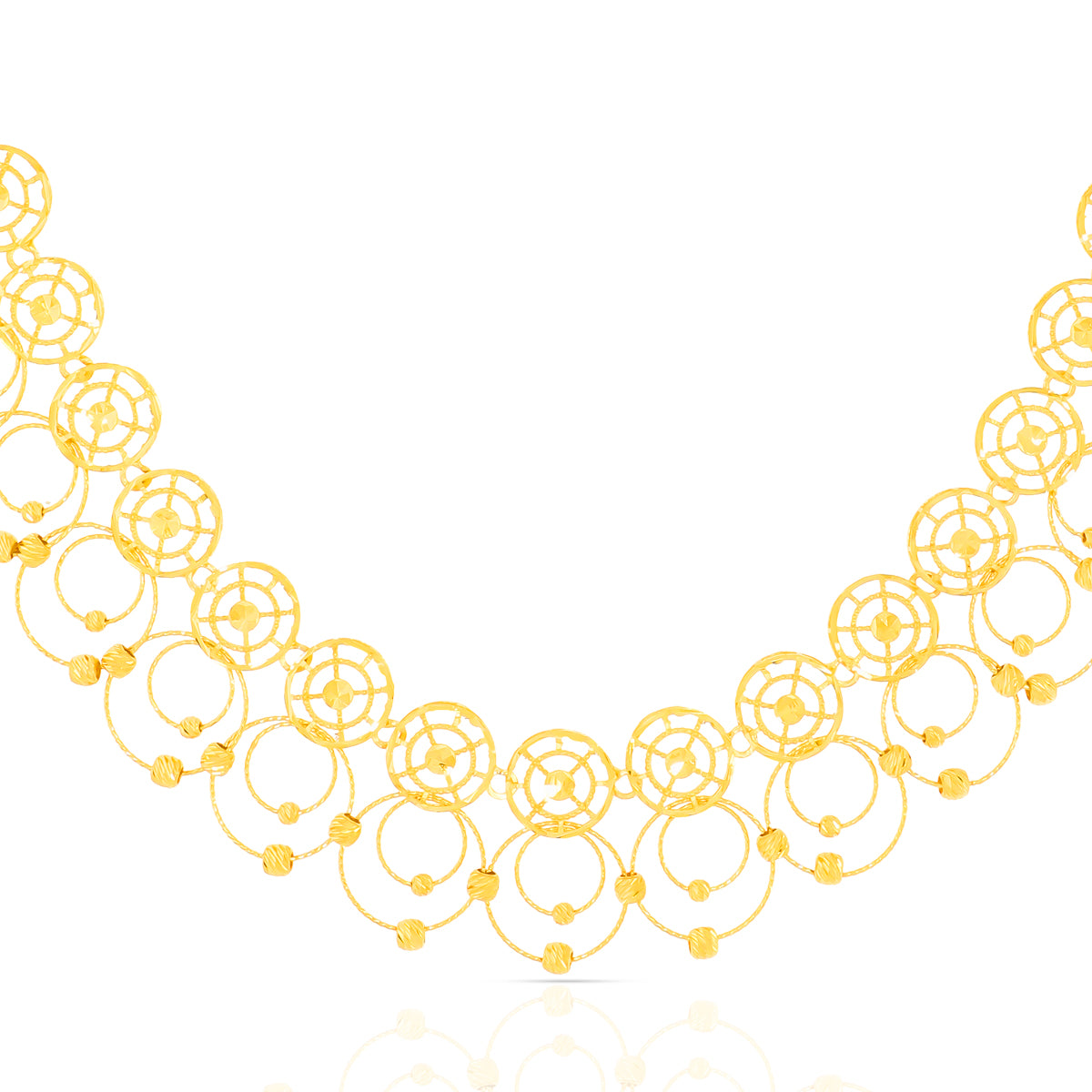 Soft Lustre 22K Gold Orb Short Necklace Set