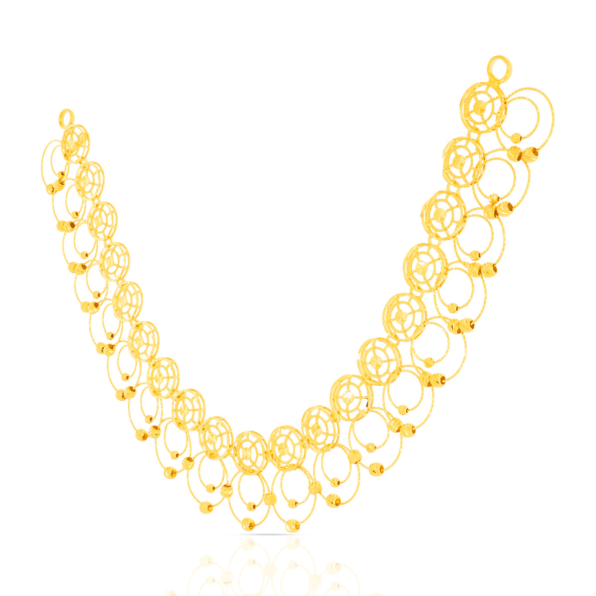 Soft Lustre 22K Gold Orb Short Necklace Set
