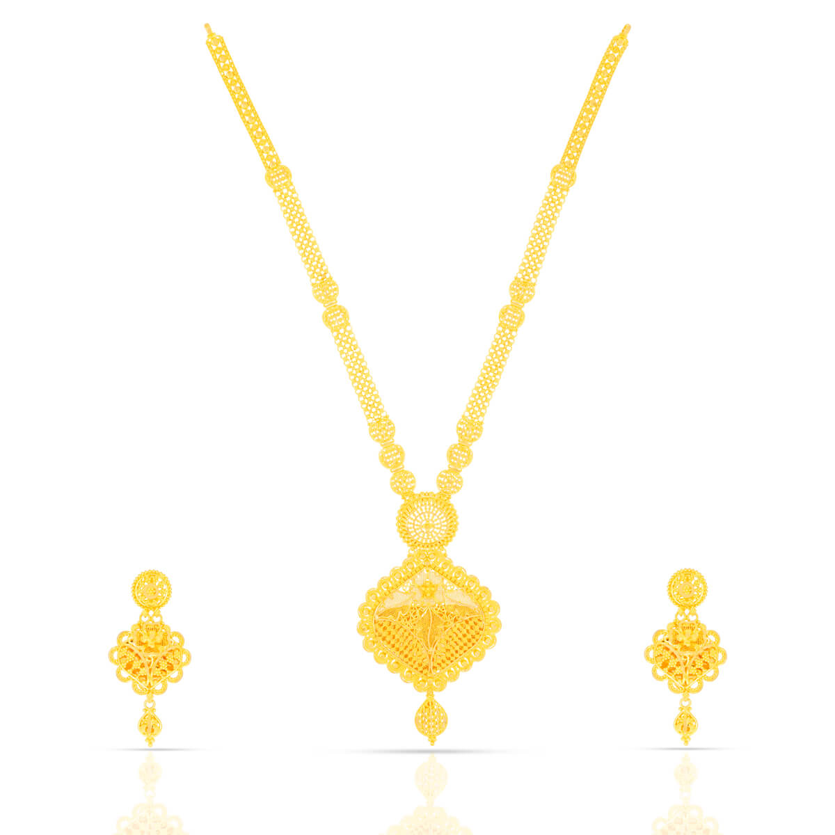Gleaming Graceful Long Gold Necklace