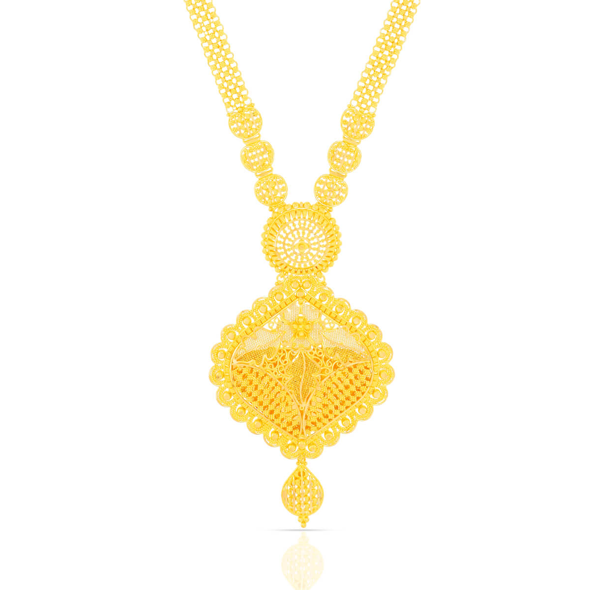Gleaming Graceful Long Gold Necklace
