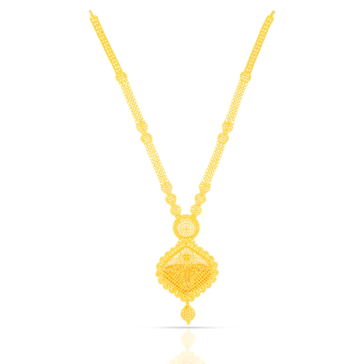 Gleaming Graceful Long Gold Necklace