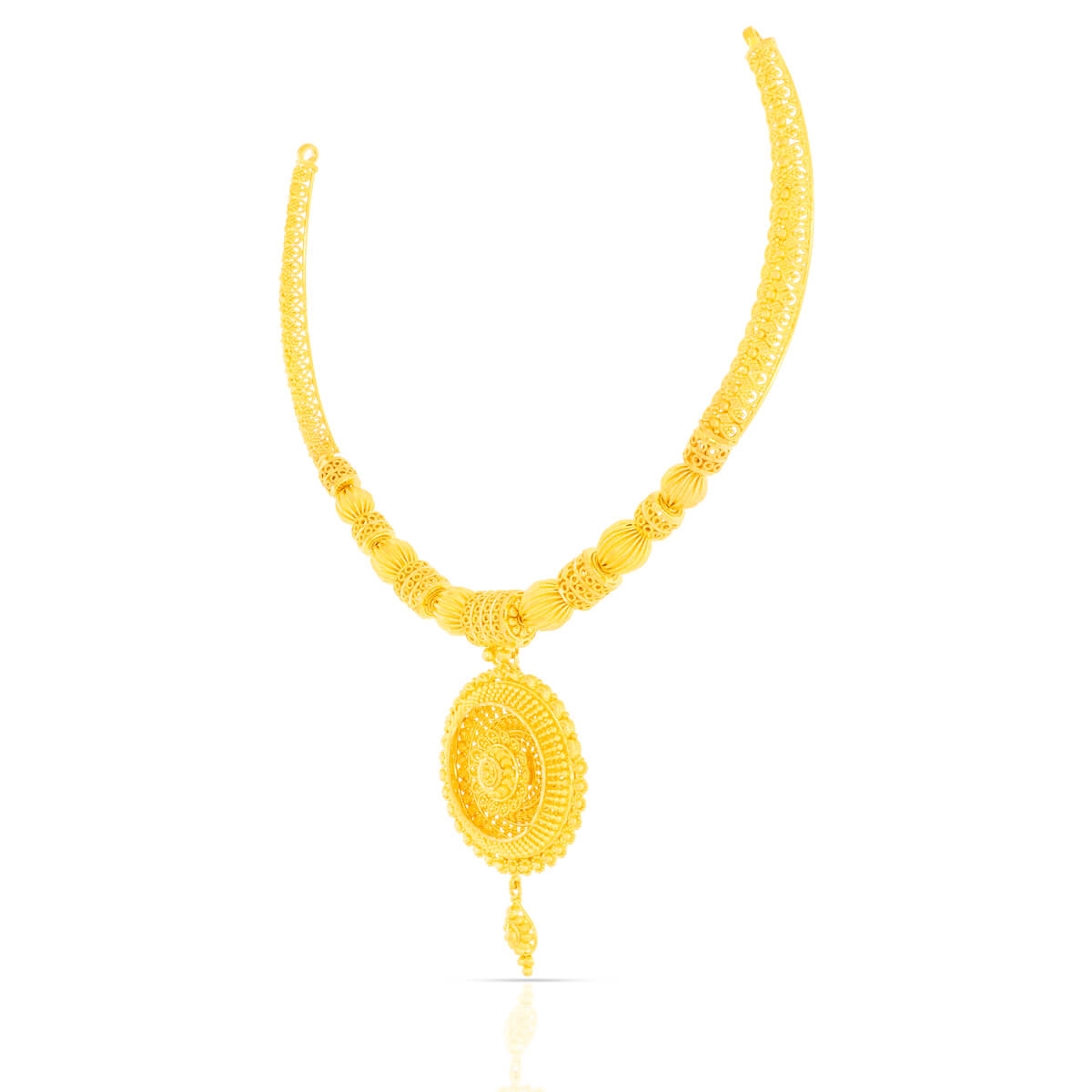 Gold Short Necklace with Elegant Bloom