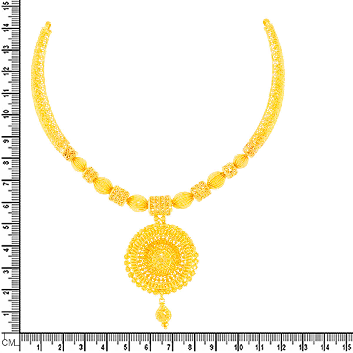 Gold Short Necklace with Elegant Bloom