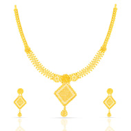 Majestic Gleam Cuboid Gold Short Necklace