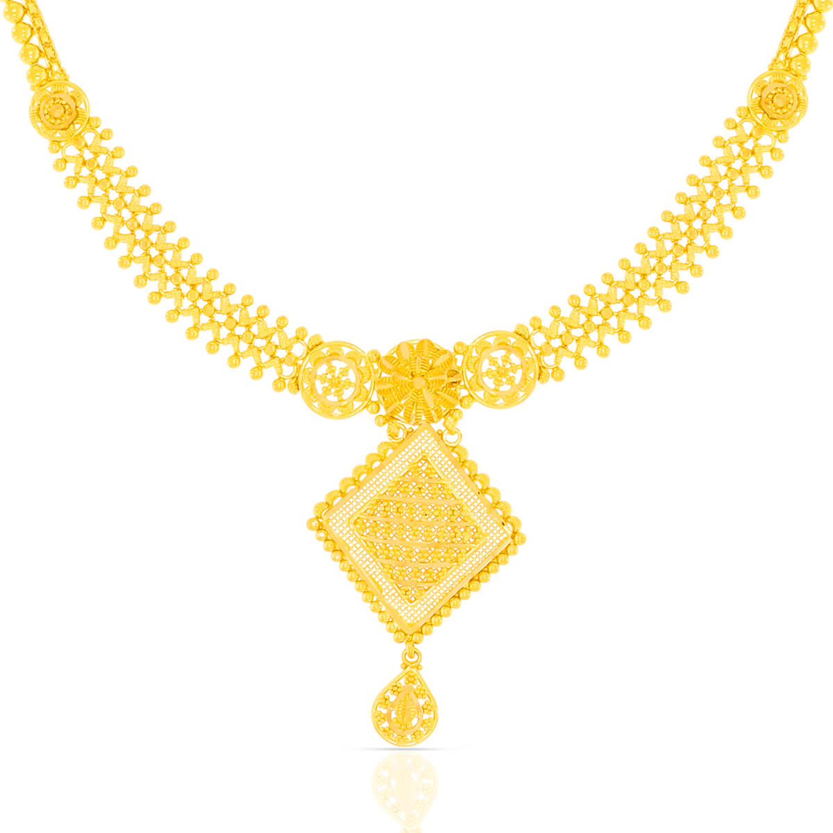 Majestic Gleam Cuboid Gold Short Necklace