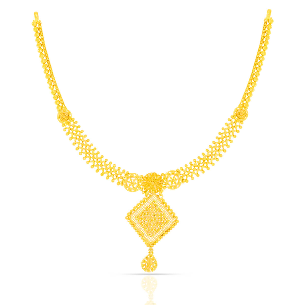 Majestic Gleam Cuboid Gold Short Necklace