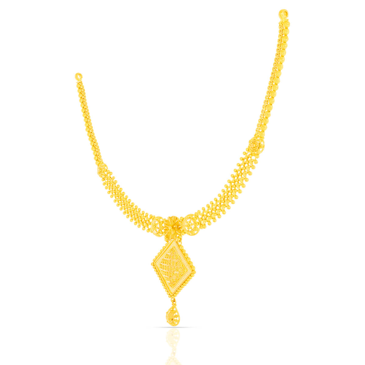 Majestic Gleam Cuboid Gold Short Necklace