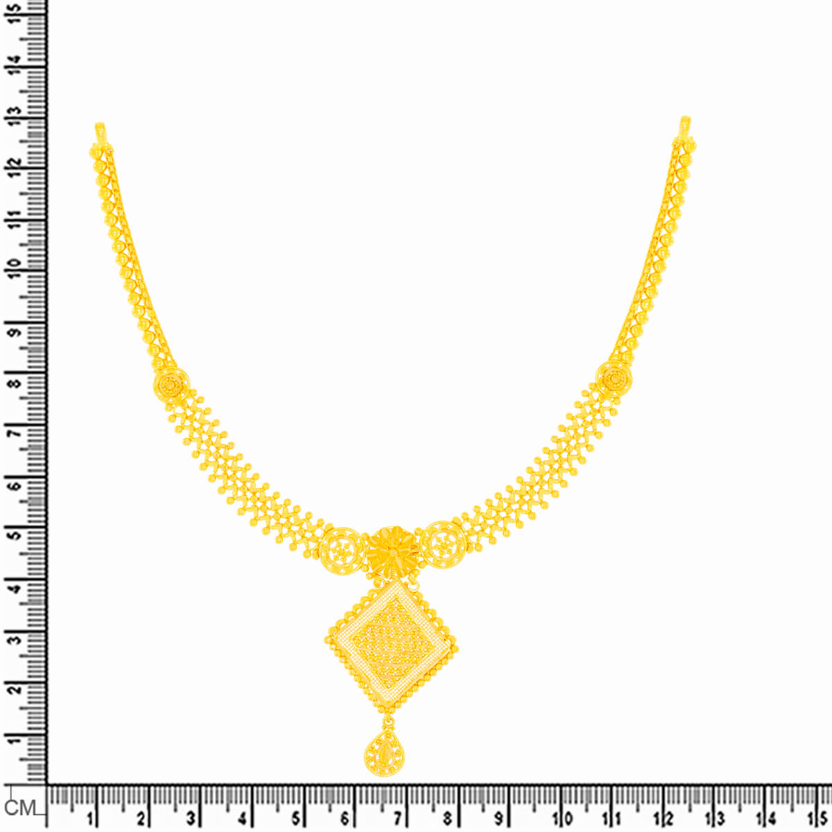 Majestic Gleam Cuboid Gold Short Necklace