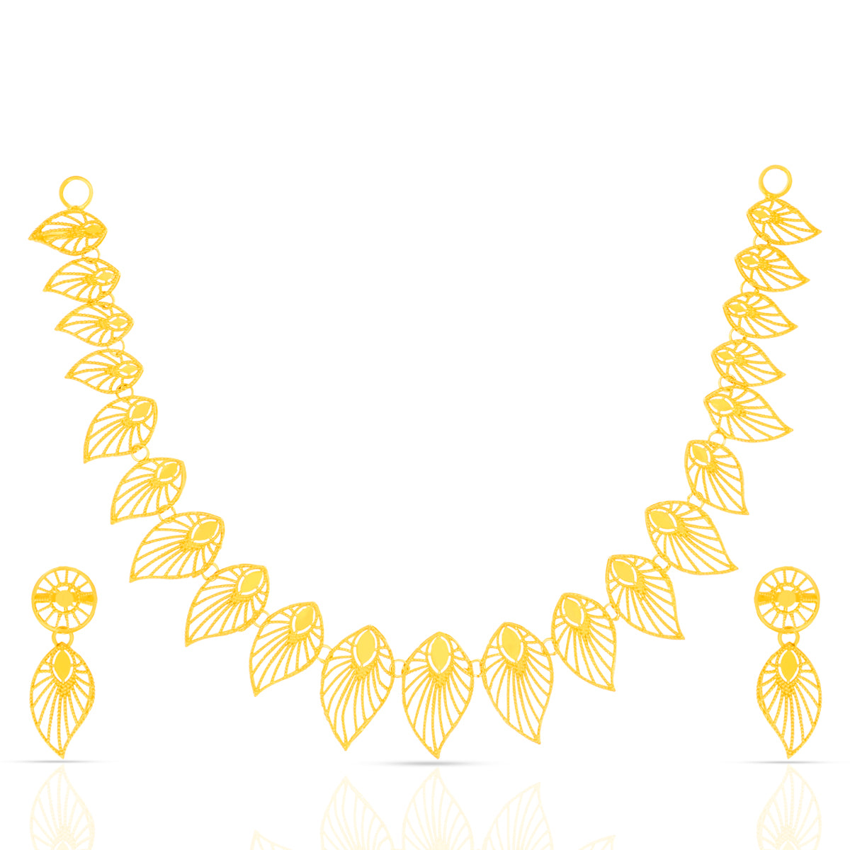 Leaf Jewel Gold Necklace Set