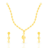 Graceful Gold Leaf Necklace Set
