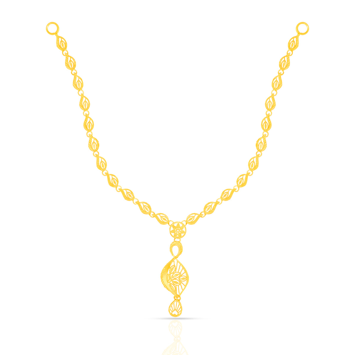 Graceful Gold Leaf Necklace Set