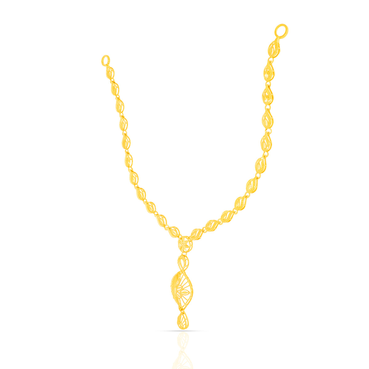 Graceful Gold Leaf Necklace Set