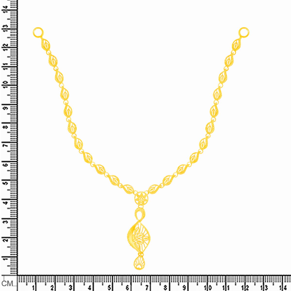 Graceful Gold Leaf Necklace Set