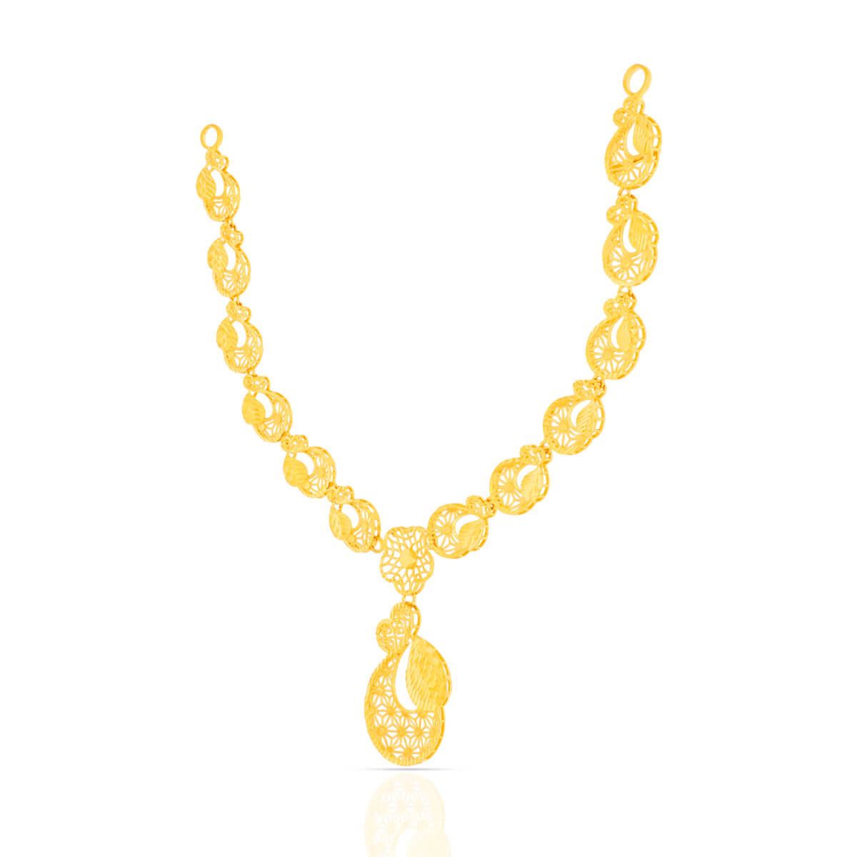 Gold Short Necklace with Majestic Blossom