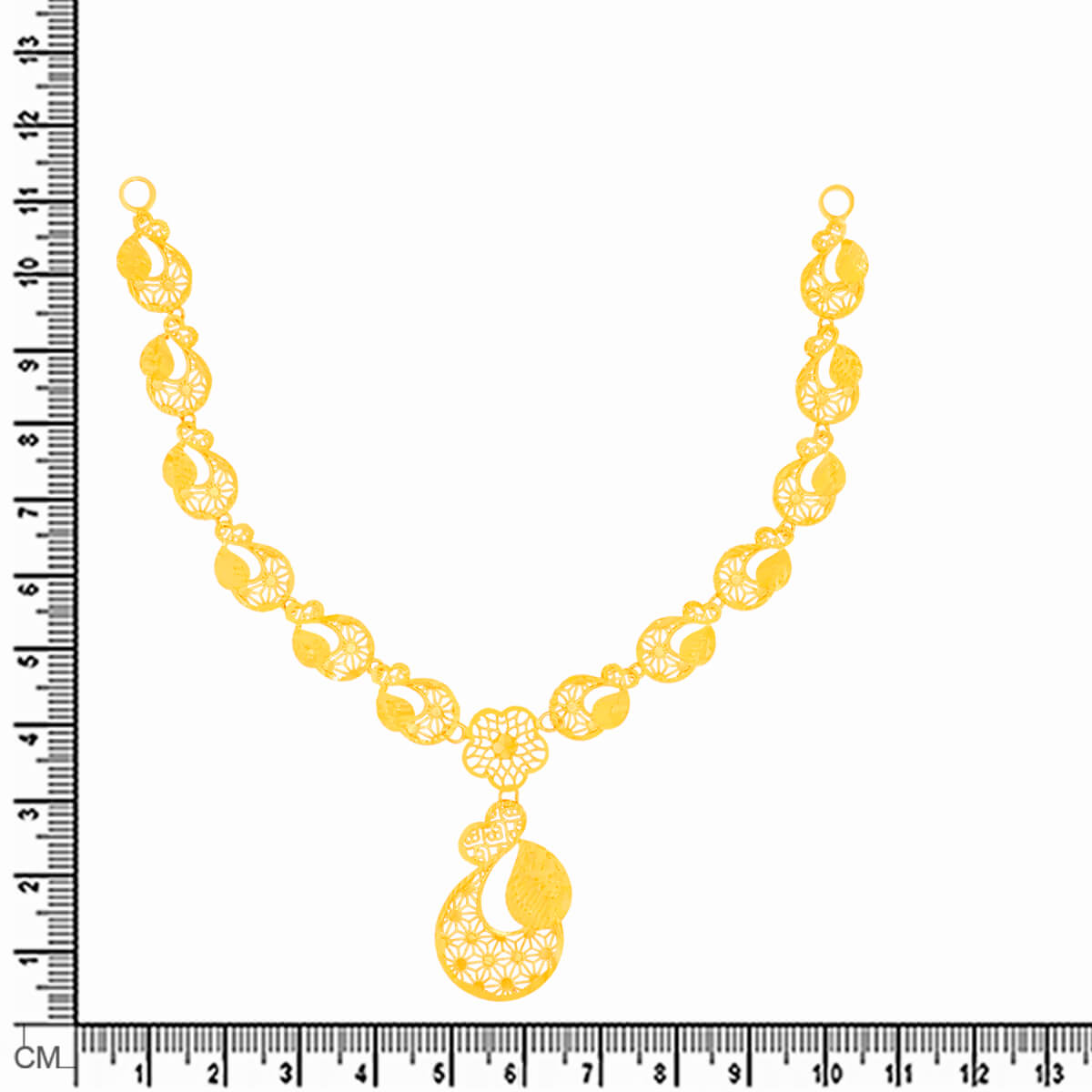 Gold Short Necklace with Majestic Blossom
