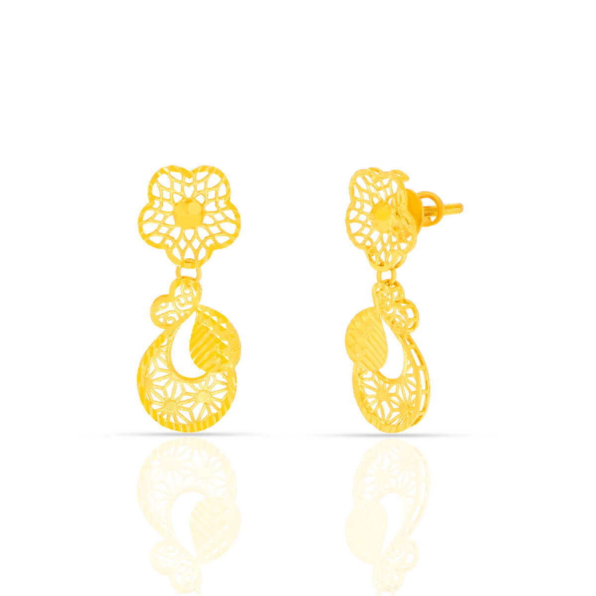 Gold Short Necklace with Majestic Blossom