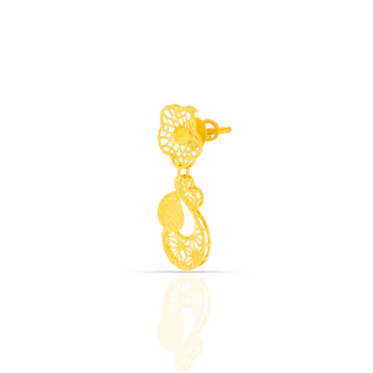 Gold Short Necklace with Majestic Blossom
