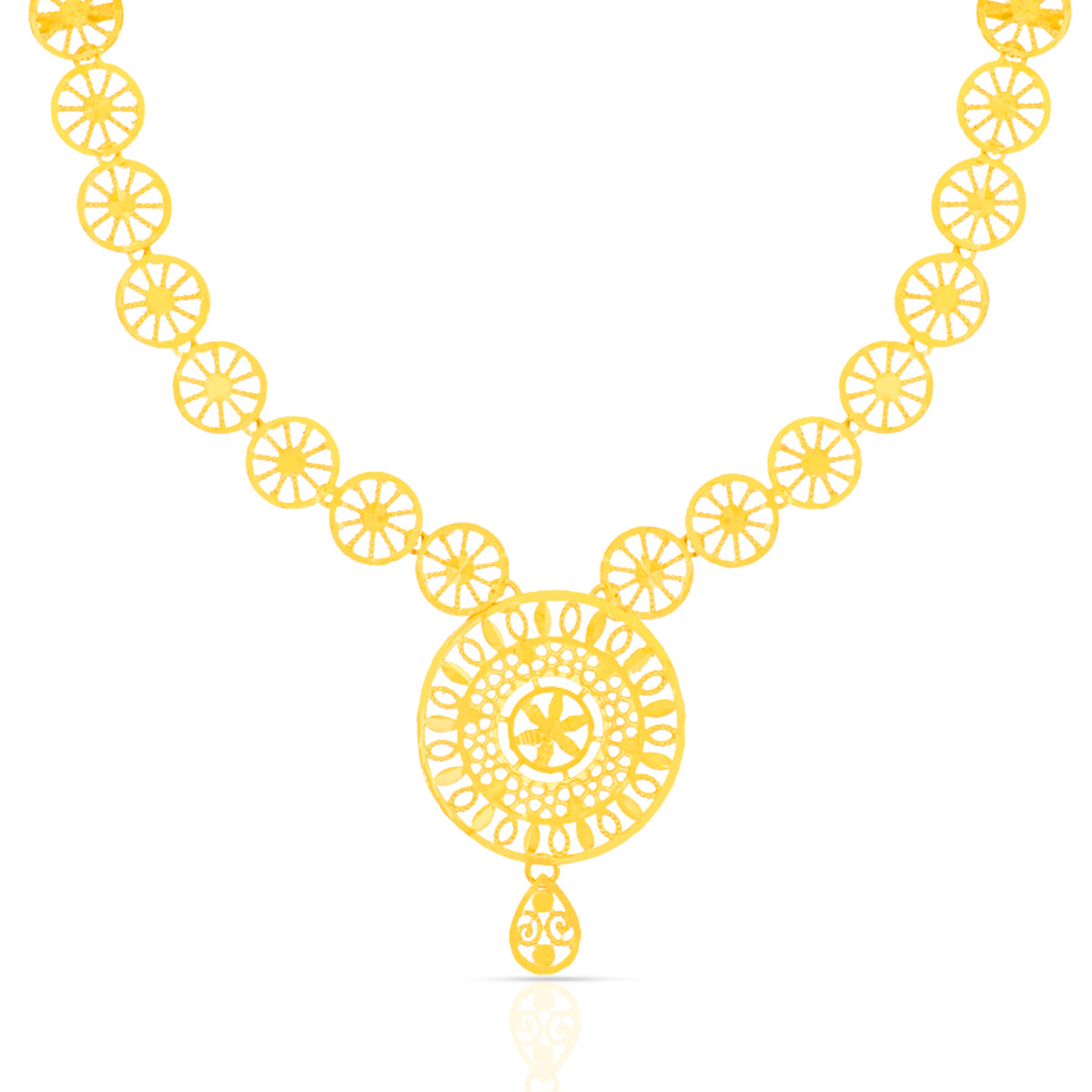 Radiant Round Gold Necklace Set